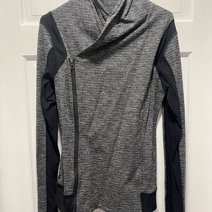 Stylish Black and Gray Knit Athletic Jacket